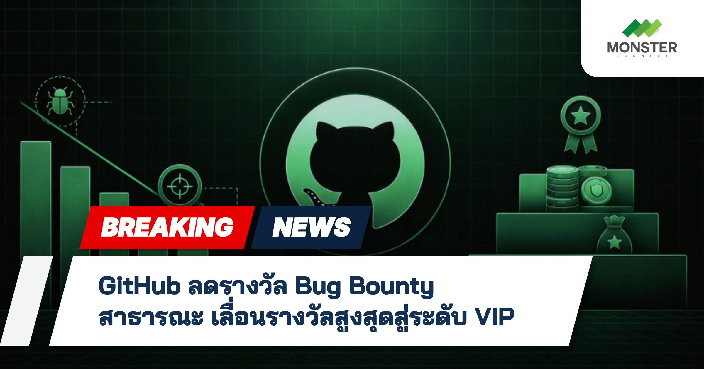 GitHub ลดรางวัล Bug Bounty สาธารณะ เลื่อนรางวัลสูงสุดสู่ระดับ VIP