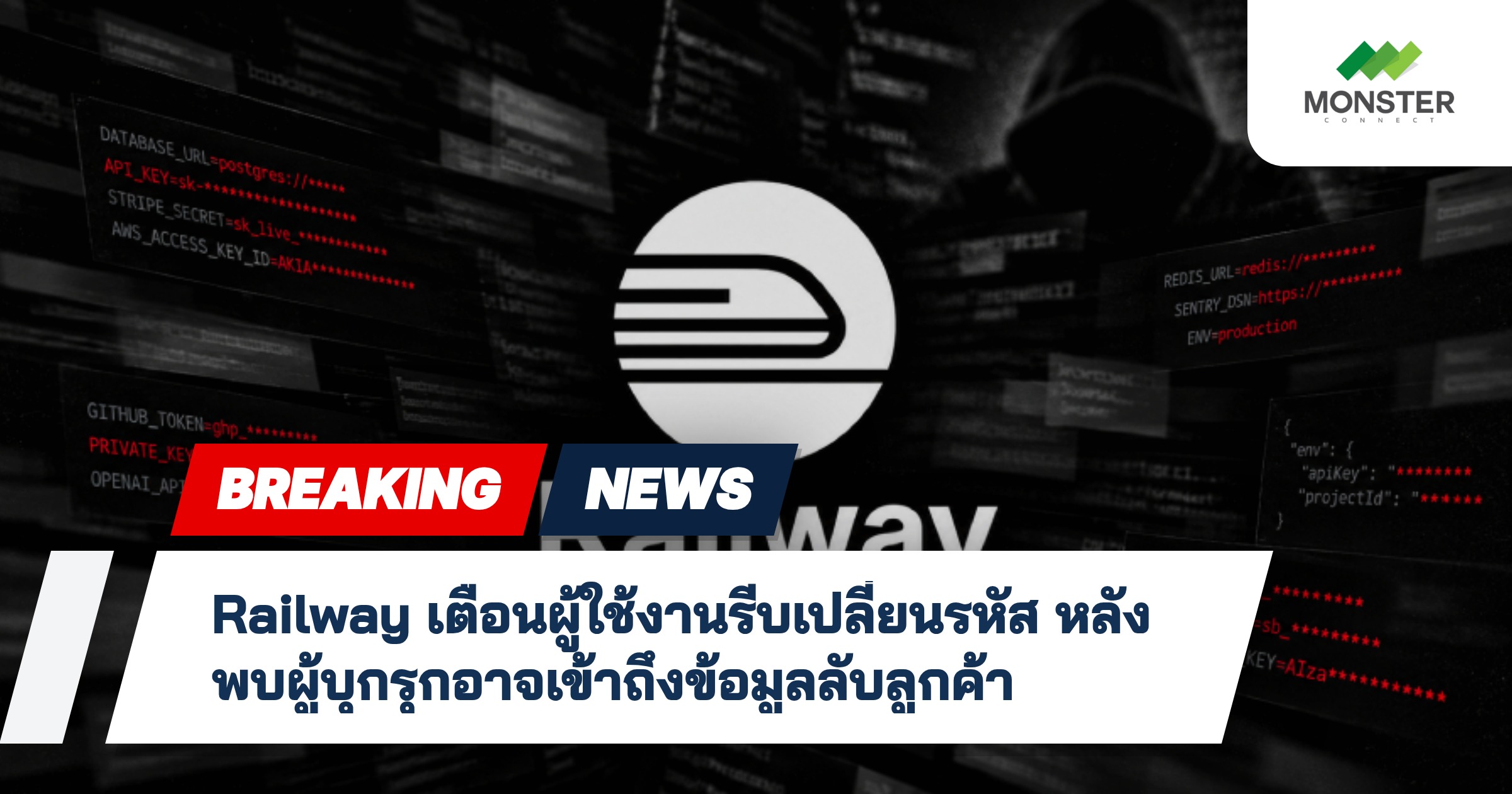 Railway เตือนผู้ใช้งานรีบเปลี่ยนรหัส หลังพบผู้บุกรุกอาจเข้าถึงข้อมูลลับลูกค้า