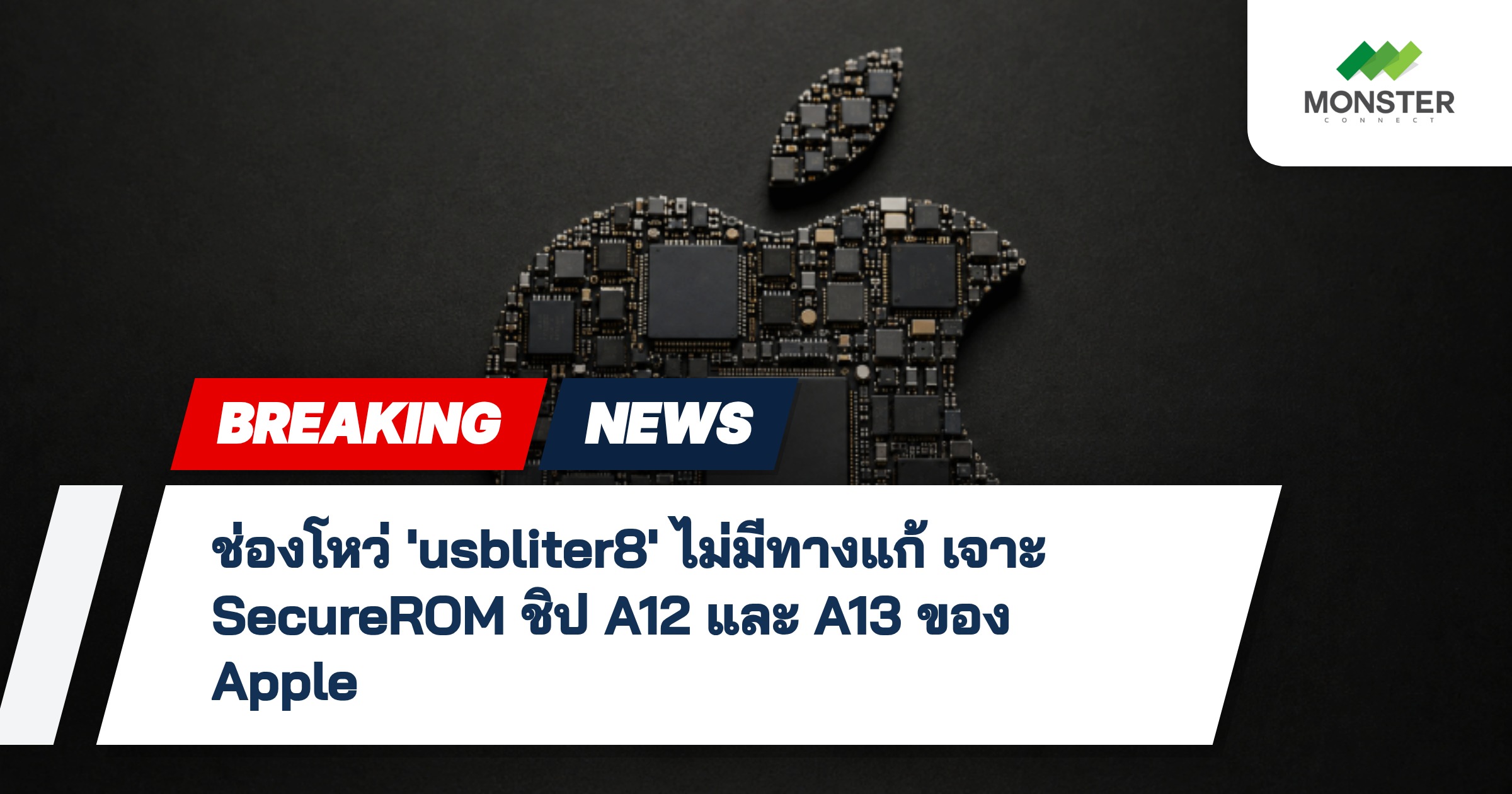 ช่องโหว่ 'usbliter8' ไม่มีทางแก้ เจาะ SecureROM ชิป A12 และ A13 ของ Apple