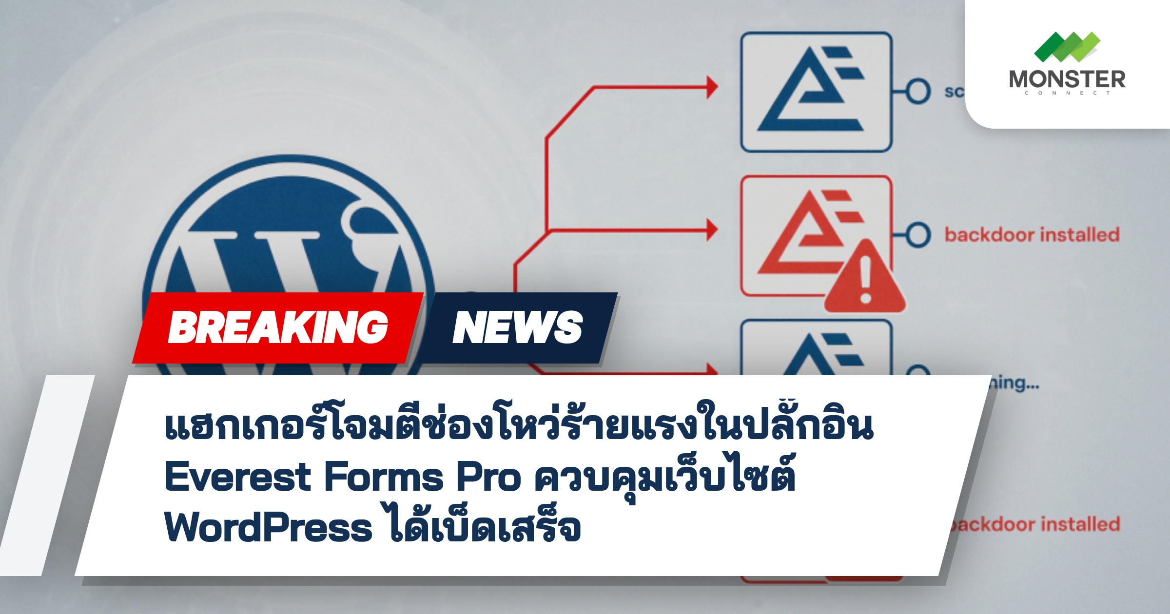 แฮกเกอร์โจมตีช่องโหว่ร้ายแรงในปลั๊กอิน Everest Forms Pro ควบคุมเว็บไซต์ WordPress ได้เบ็ดเสร็จ