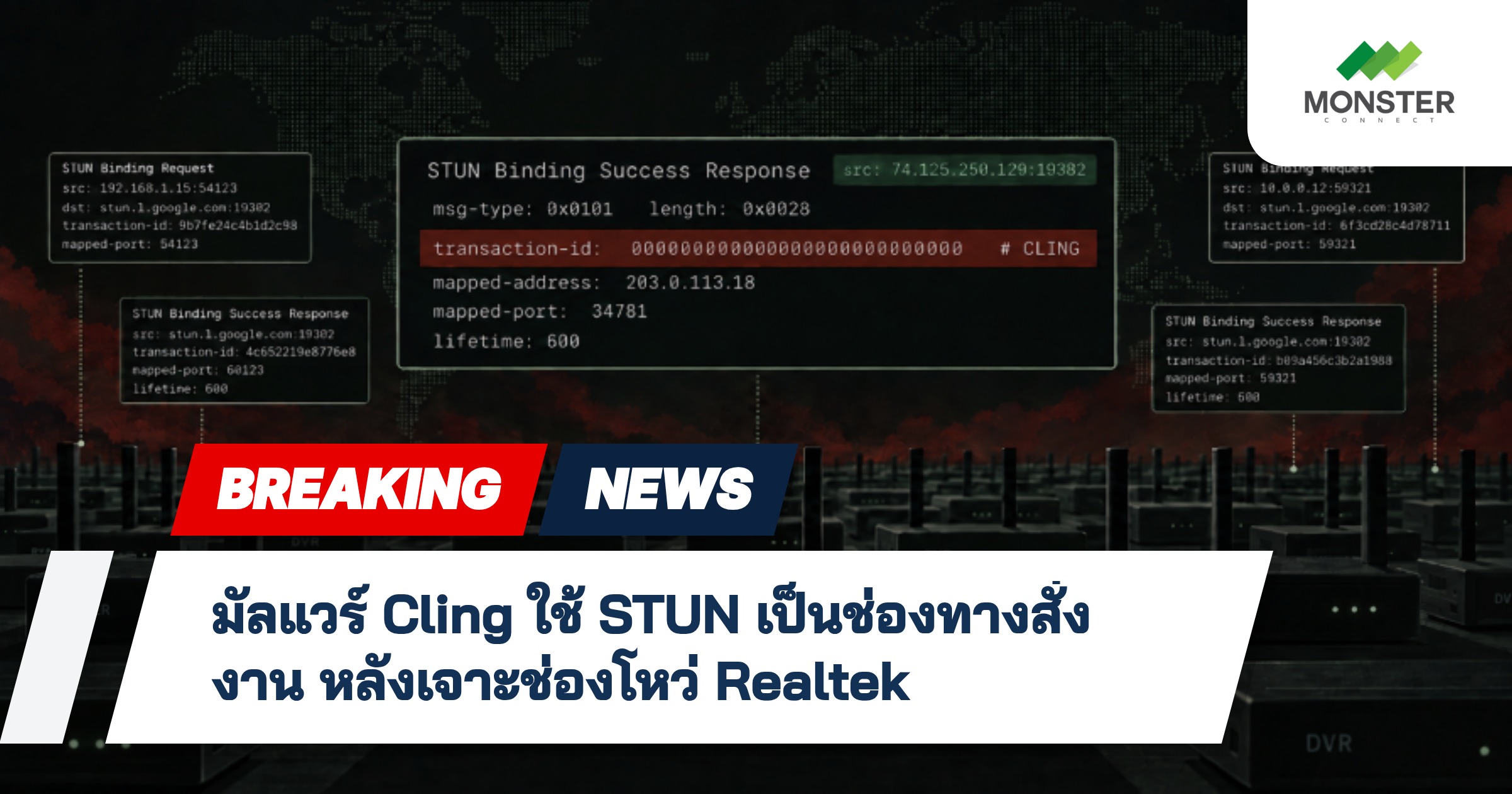 มัลแวร์ Cling ใช้ STUN เป็นช่องทางสั่งงาน หลังเจาะช่องโหว่ Realtek
