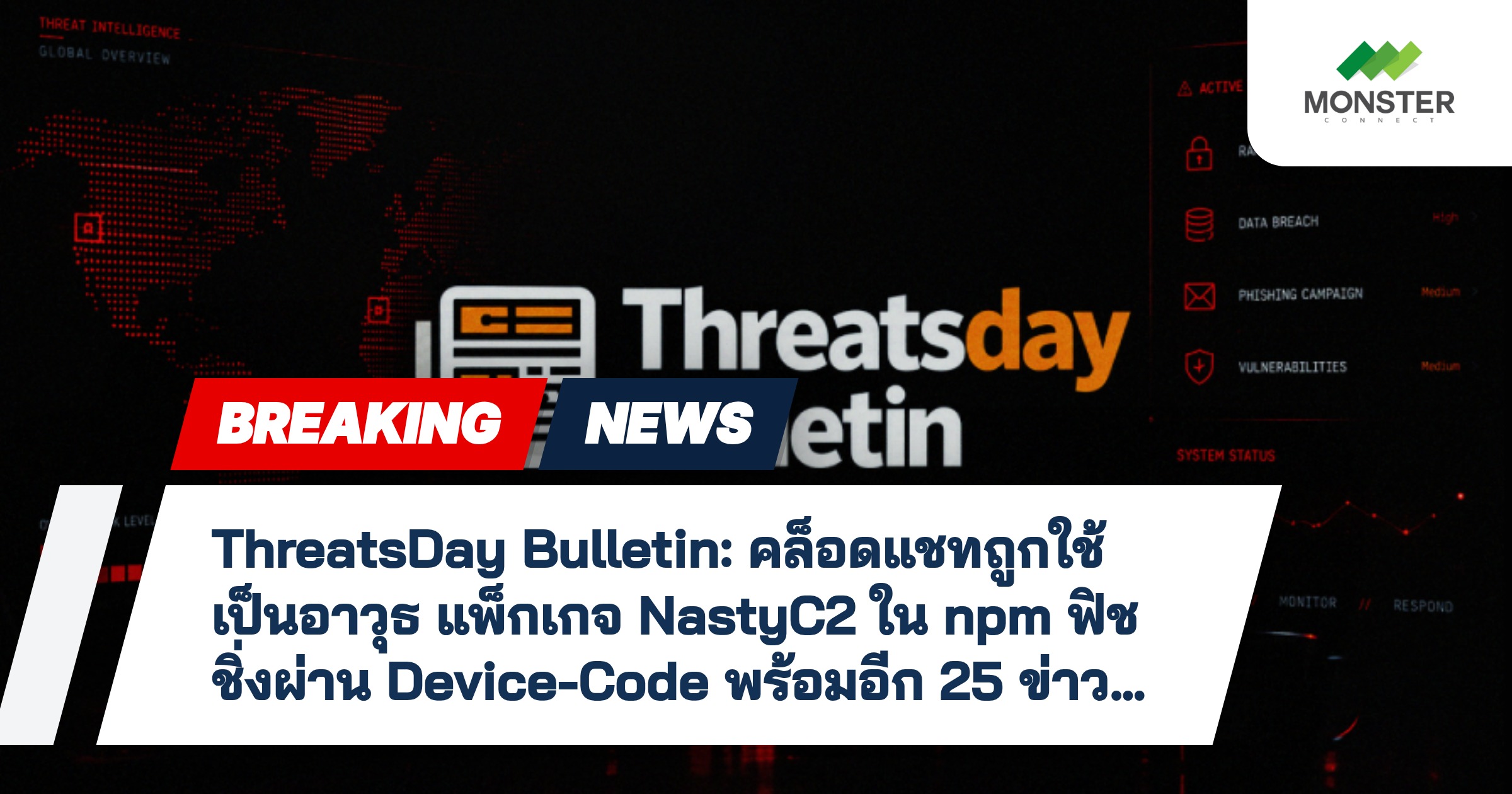ThreatsDay Bulletin: คล็อดแชทถูกใช้เป็นอาวุธ แพ็กเกจ NastyC2 ใน npm ฟิชชิ่งผ่าน Device-Code พร้อมอีก 25 ข่าวเด็ด