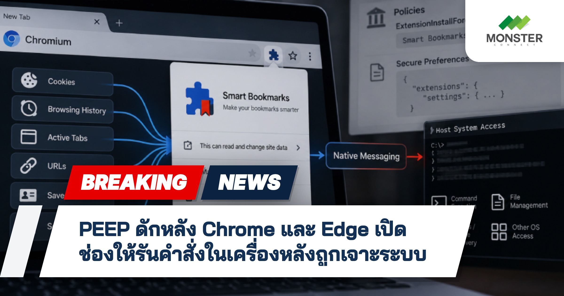 PEEP ดักหลัง Chrome และ Edge เปิดช่องให้รันคำสั่งในเครื่องหลังถูกเจาะระบบ