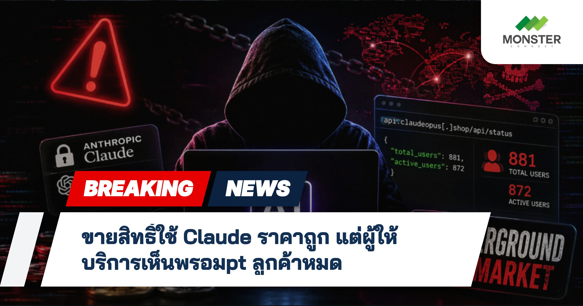 ขายสิทธิ์ใช้ Claude ราคาถูก แต่ผู้ให้บริการเห็นพรอมpt ลูกค้าหมด
